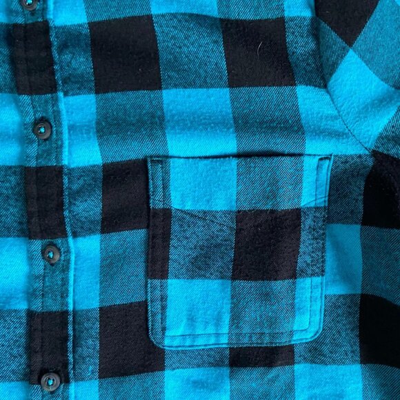RICKI’s (Size M) Turquoise Plaid/Flannel Blouse - Picture 4 of 7